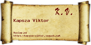 Kapsza Viktor névjegykártya